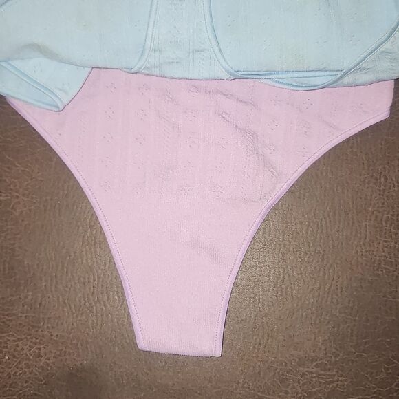 No Boundaries Seamless Pointelle Thong Panties,  2 2-Pack Size XXXL(21) - Picture 8 of 10